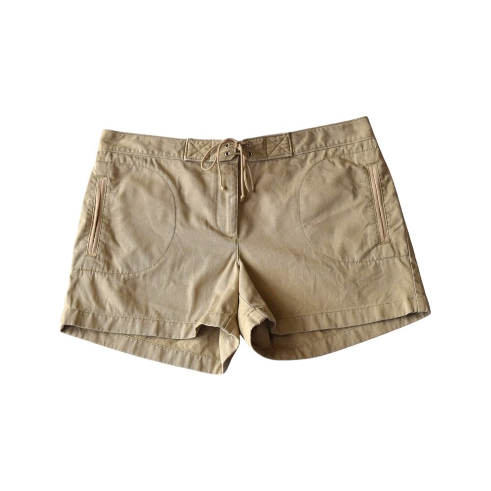 Ann Taylor Loft Khaki Cotton Denim Shorts Size 8